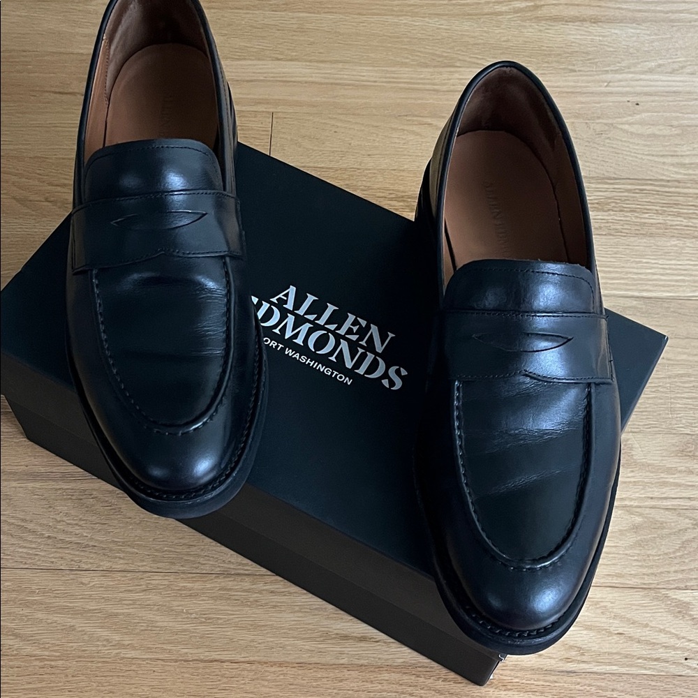 Allen Edmonds Black Leather Penny Loafer Slip-On Shoes